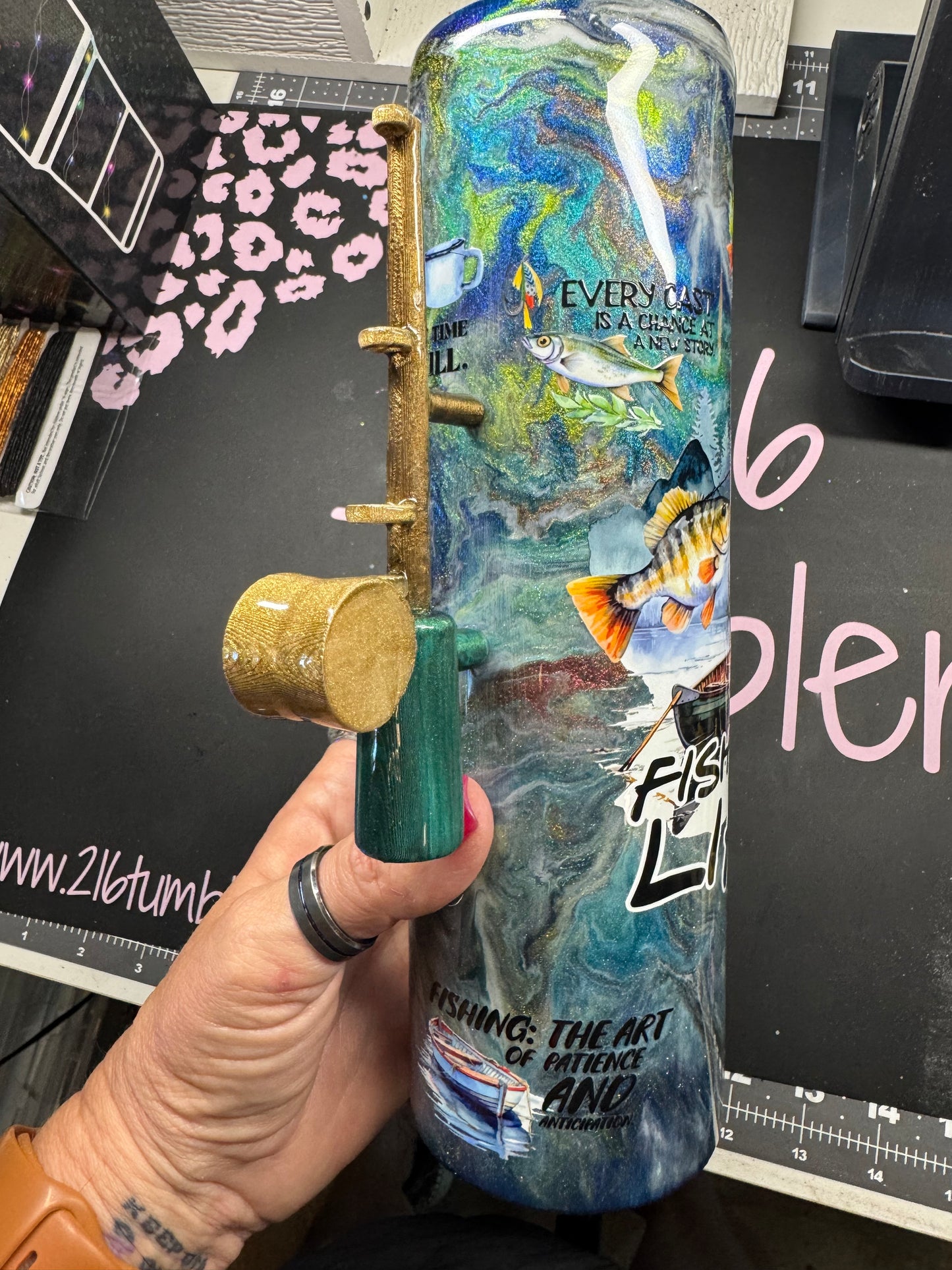 35oz duo- 2 lids with fishing handle
