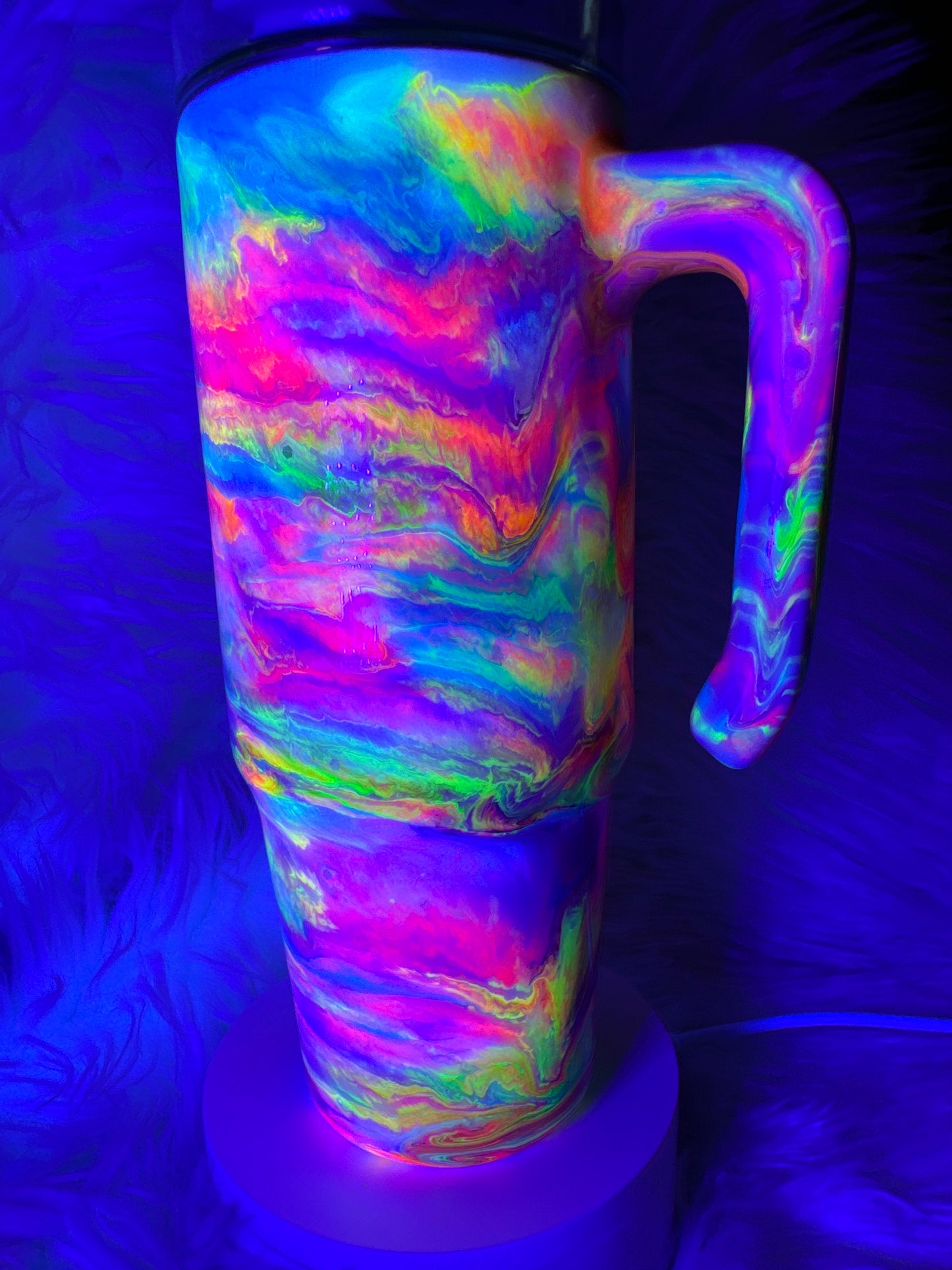 RTS 30oz Tumbler marble neons that glow