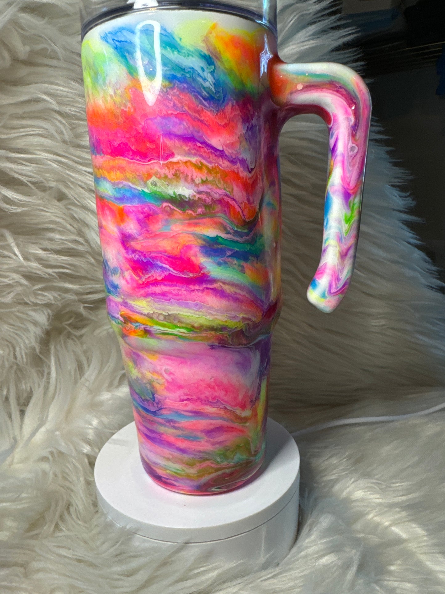 RTS 30oz Tumbler marble neons that glow