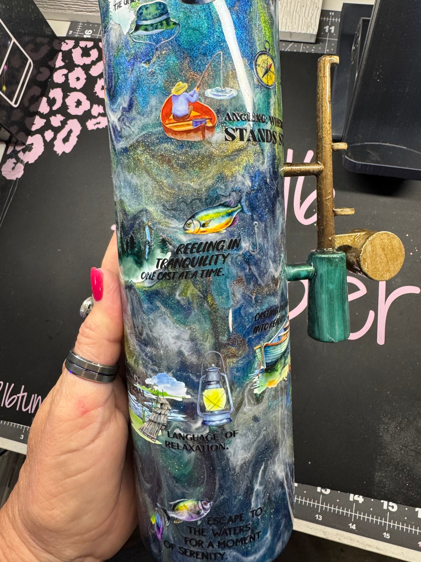 35oz duo- 2 lids with fishing handle
