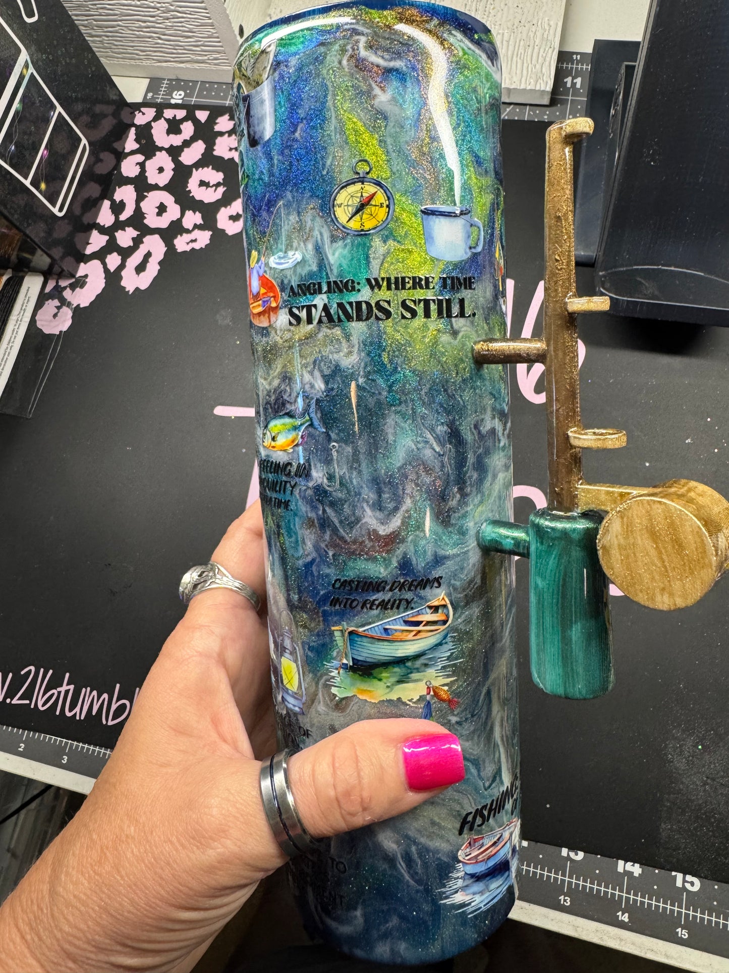 35oz duo- 2 lids with fishing handle
