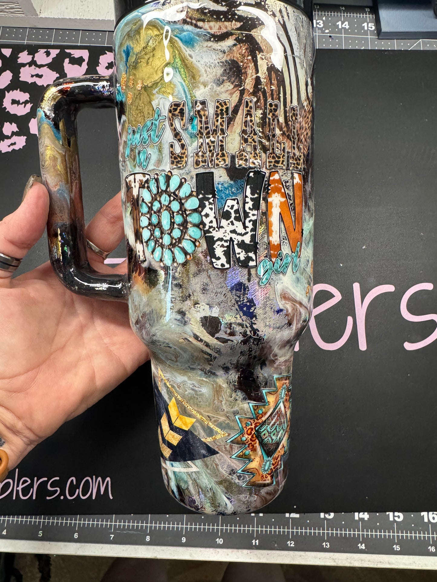RTS 40oz tipsy “ SMALL TOWN GIRL”
