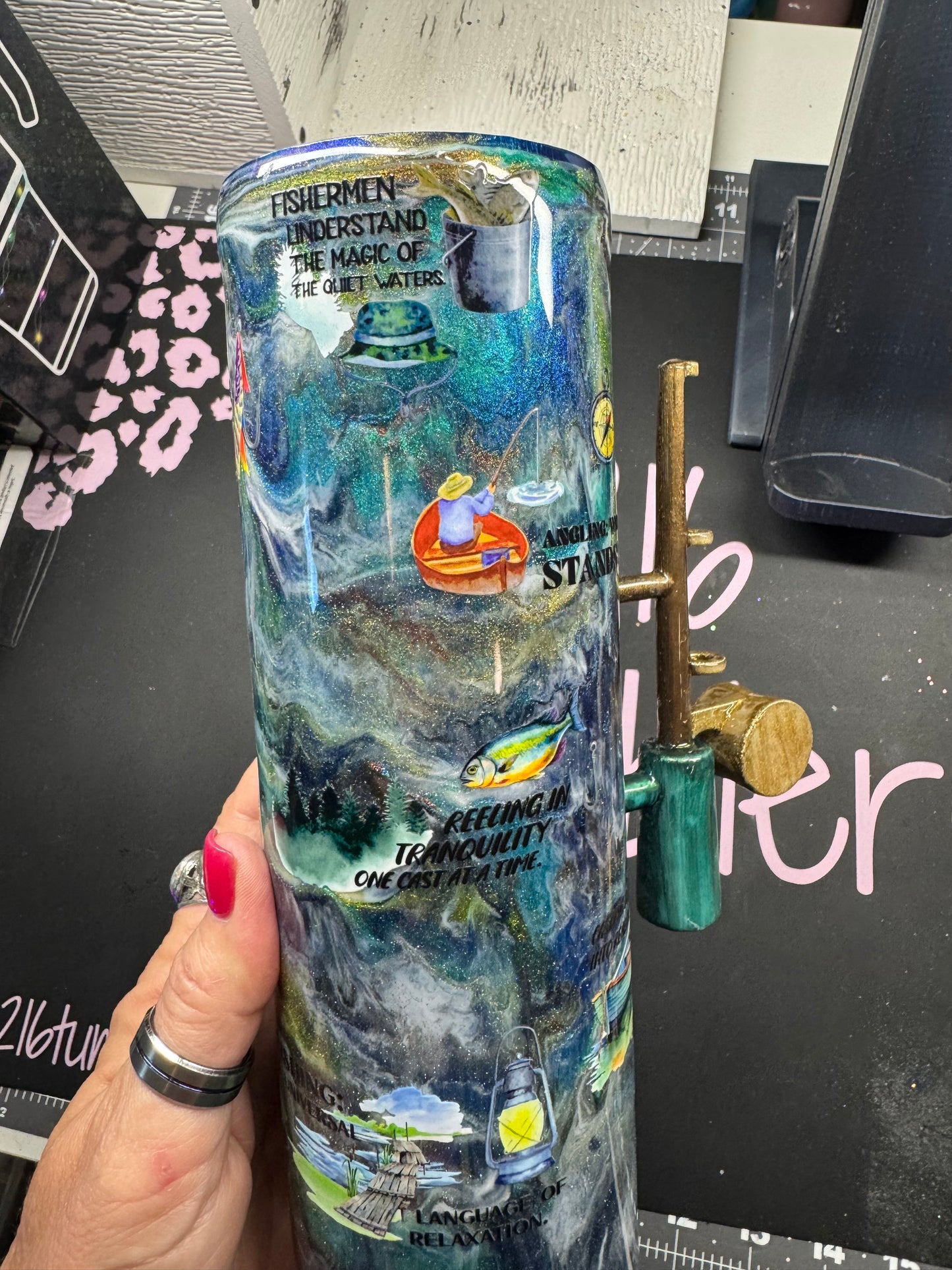 35oz duo- 2 lids with fishing handle