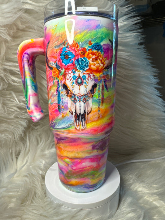 RTS 30oz Tumbler marble neons that glow
