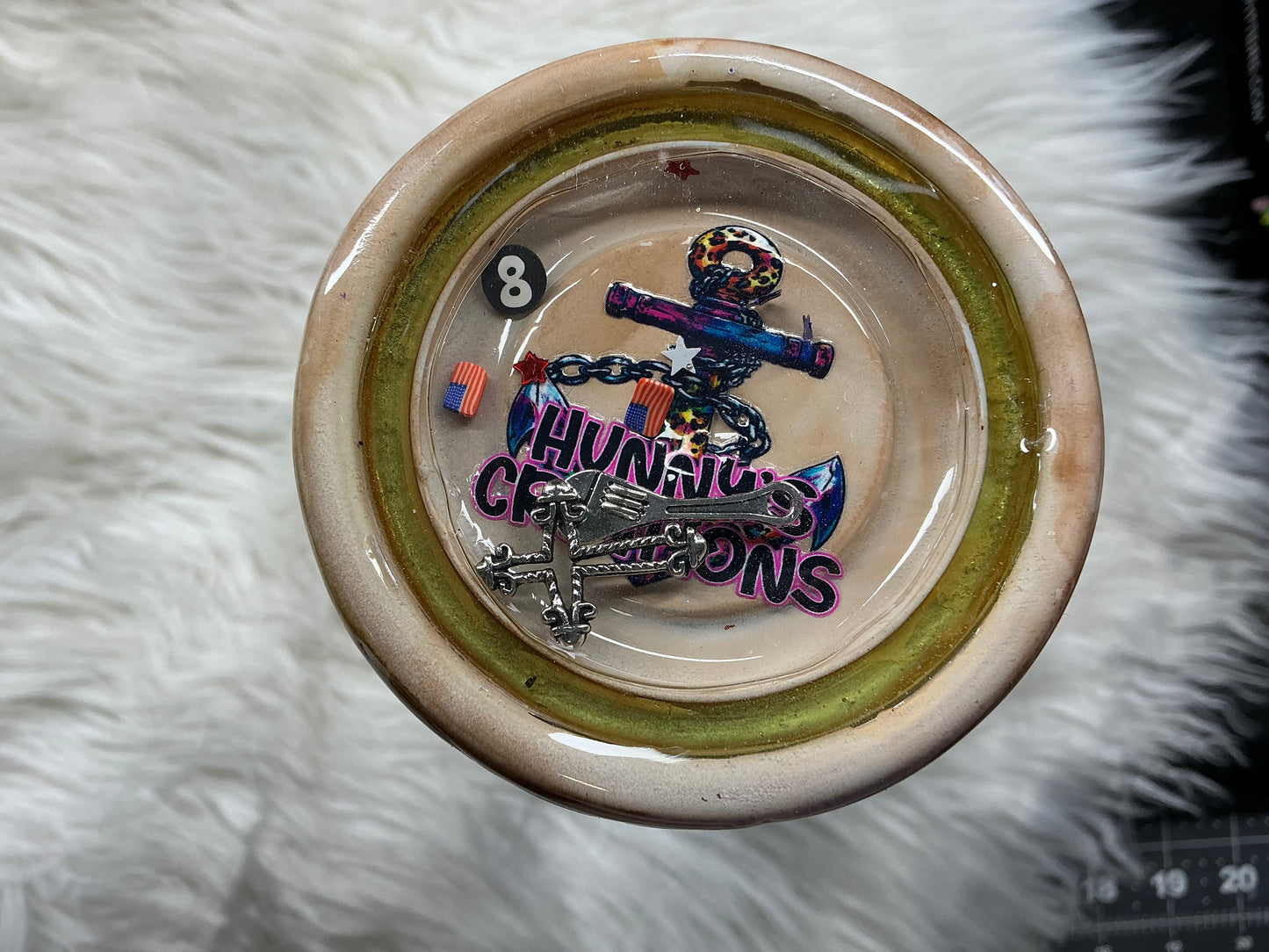 32oz wrench handle with tools and wood grain